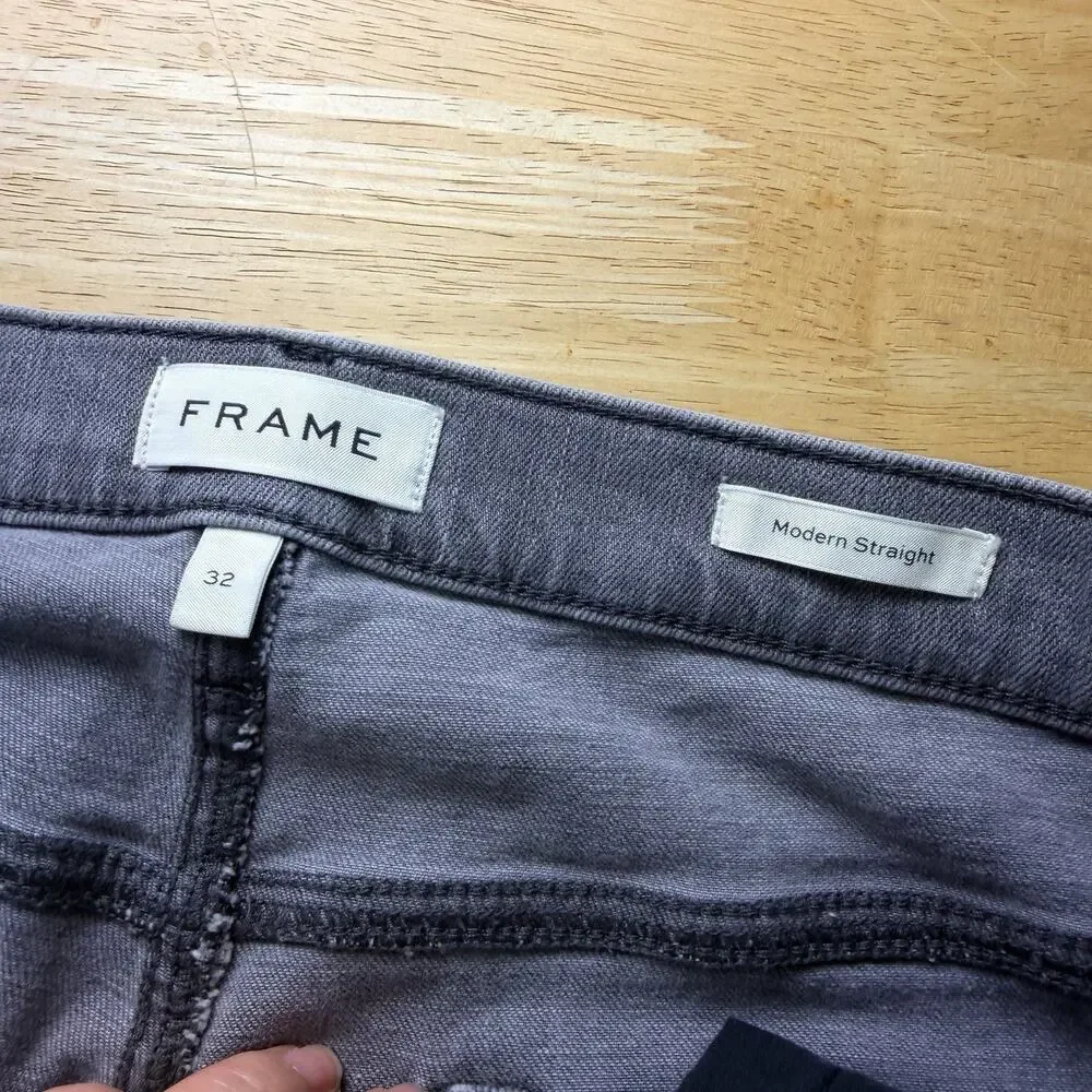 FRAME Jeans Mens Modern Straight Stretch Denim LMSST795 Rock Place 32X32 Grunge